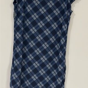 Blue Plaid Sleeveless Dress